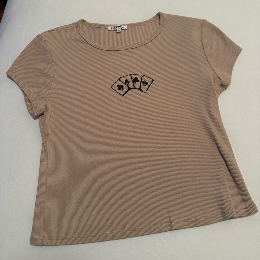 Reformation Muse Tee in Playing Cards